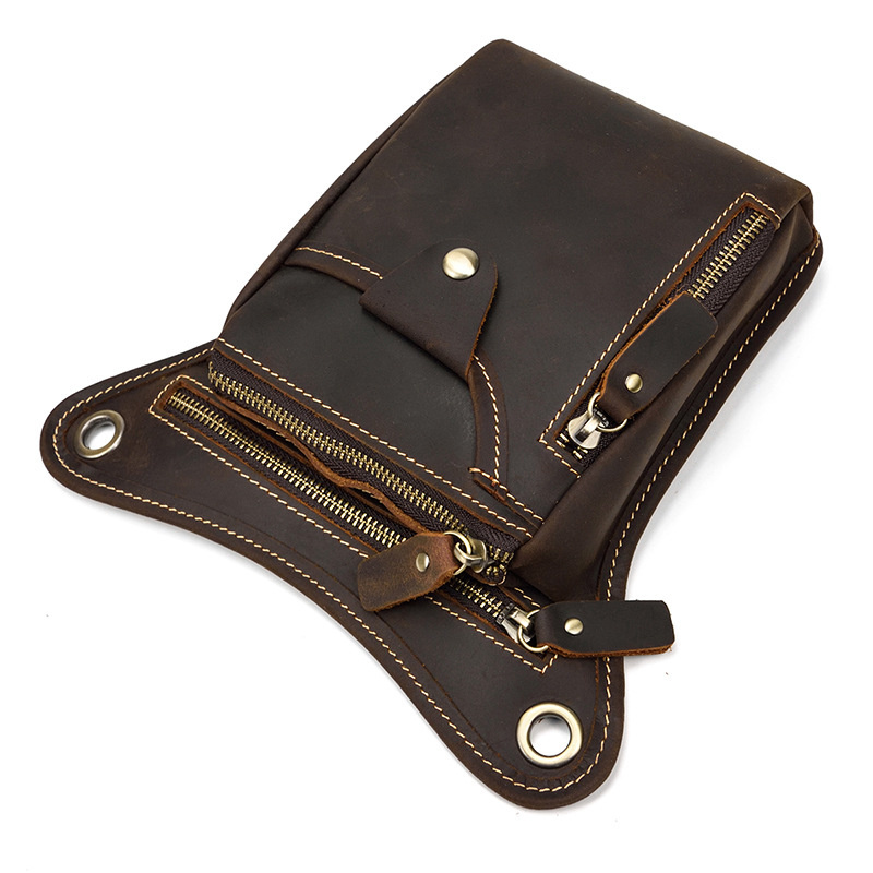 Casual men's Newsbirds leg bag pouch cowhide waist fanny pack of male belt for men sling s small 28a28
