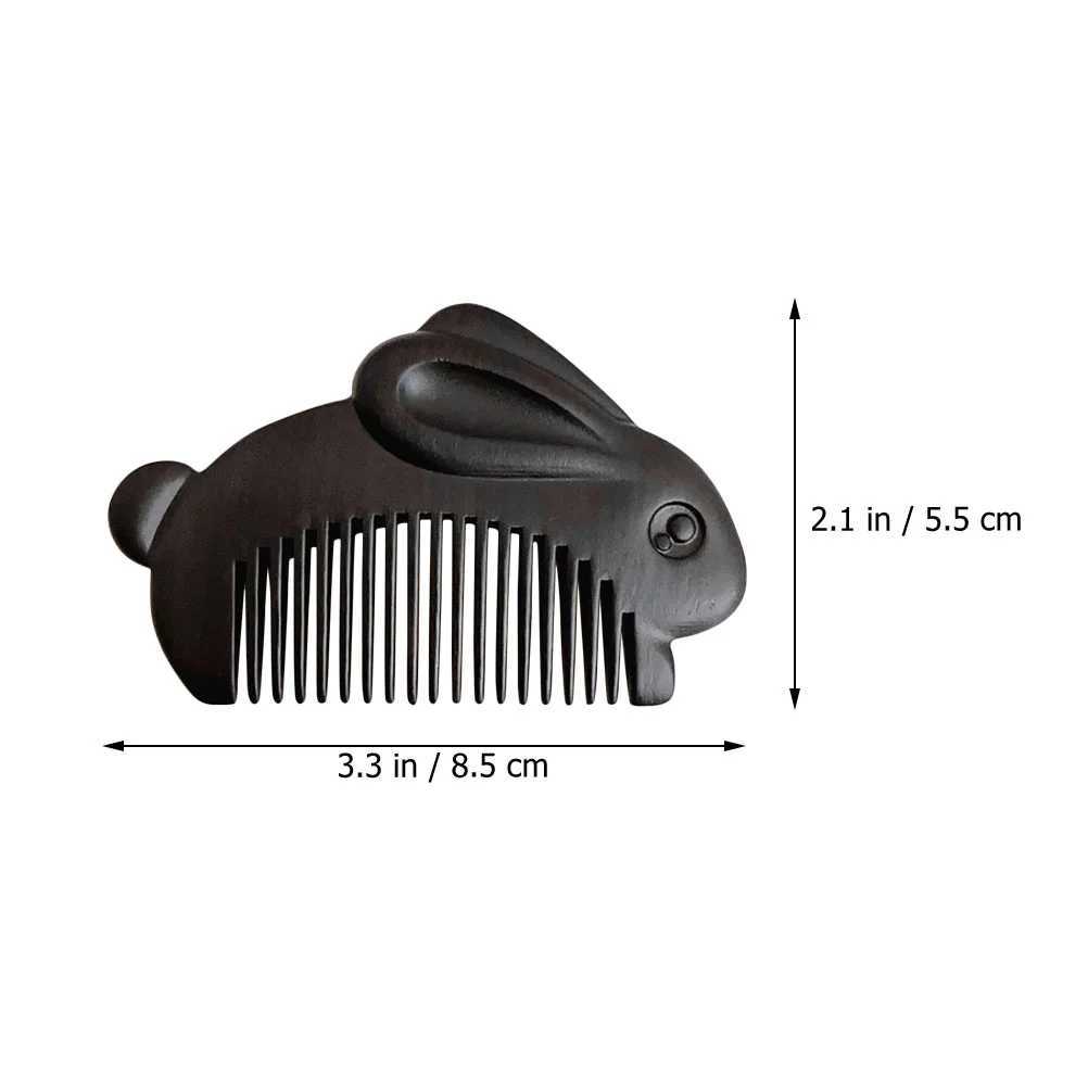Mens fine tooth wooden comb womens sandalwood comb travel sandalwood comb outdoor home gifts rabbit model wooden comb W241112