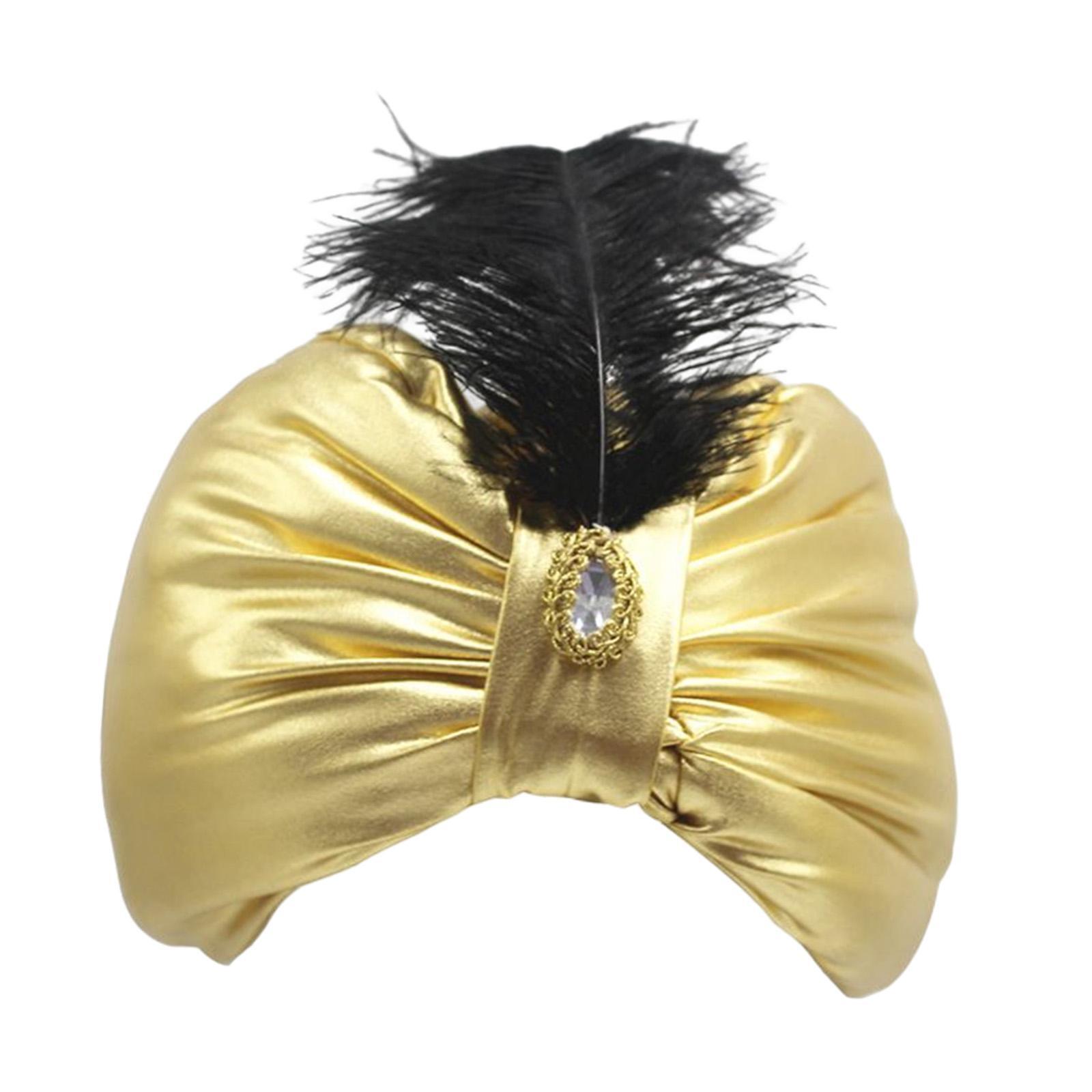 New Unisex Men Halloween Kings Hats Head Scarf Headscarf Beanie Cover Pleated Sultan Indian Cap Costume Accessory