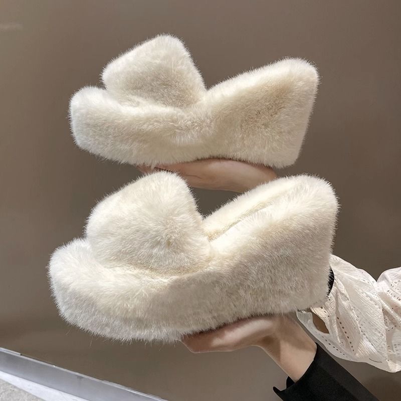 Women's New Autumn/Winter Thick Bottom Slope Heel Home Soft Bottom Cotton Mop.
