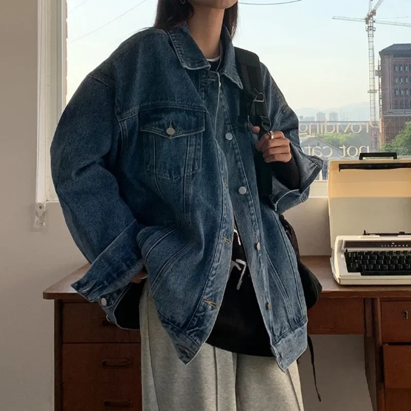 French style high-end Feeldenim womens jacket retro loose top casual jacket Year season 241112