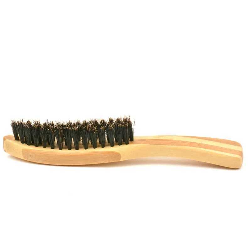 7 * 2cm mens mane beard brush shaving comb facial massage handmade yellow mustard brush care W241112