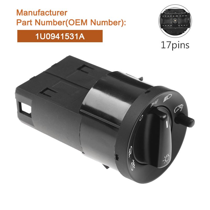 New 1U0941531A 3B0941531A 1C0941531C01C Headlight switch Fog Light Knob Control For Audi Skoda Octavia VW Golf IV 97-03