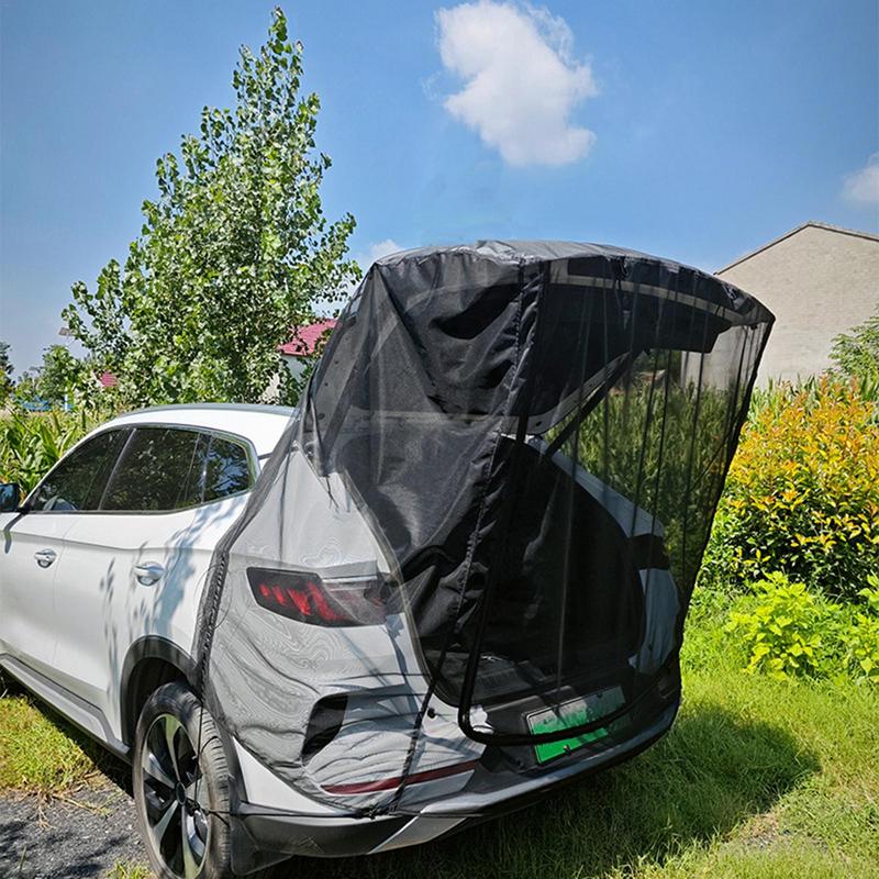 SUV Trunk Tailgate Mosquito Net Tent Car Tailgate Sunshade With Zipper Breathable Insect-proof UV-proof SUV Trunk Curtain 8c31a