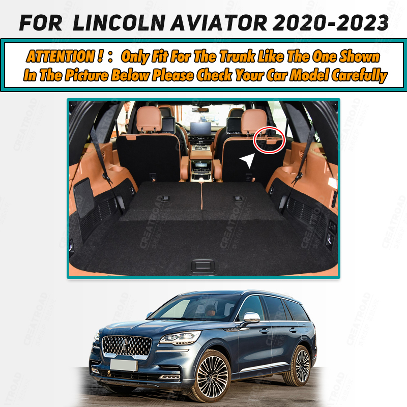 Full Coverage Trunk Mat For Lincoln Aviator 6-Seat 2020 2021 2022 2023 Car Cover Pad Cargo Liner Interior Protector Accessories f7dee