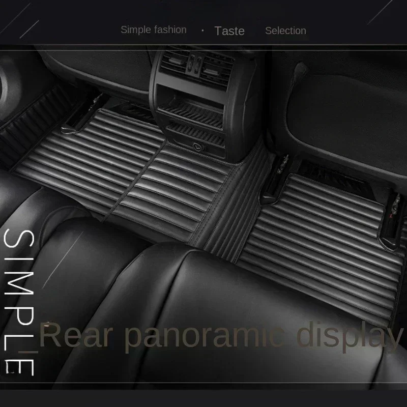 Striped Pu Leather Floor Mat for Chevrolet Malibu 2016-2022 Years 100% Fit Interior Details Car Accessories Carpet