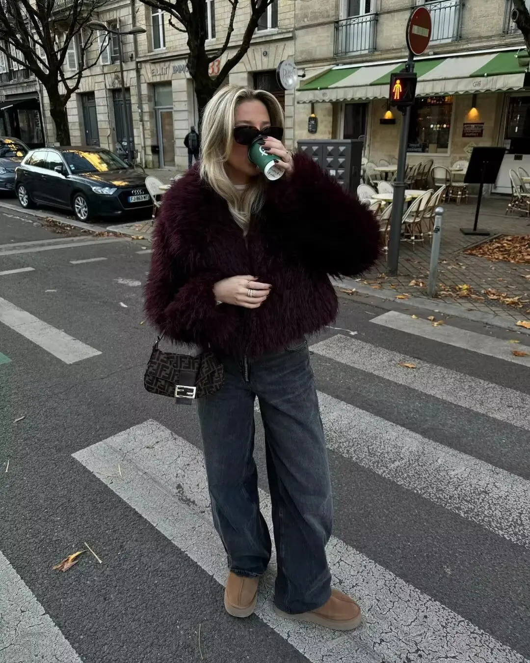 European and American style Angora red fur coat womens winter warm 241112