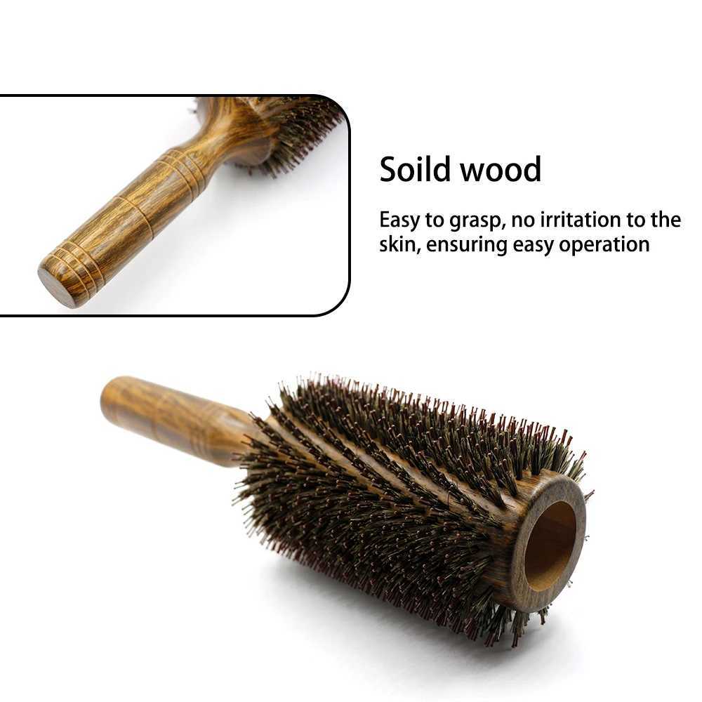 Professional pig bristle round brush suitable for both women and men hair styling comb salon hair salon W241112