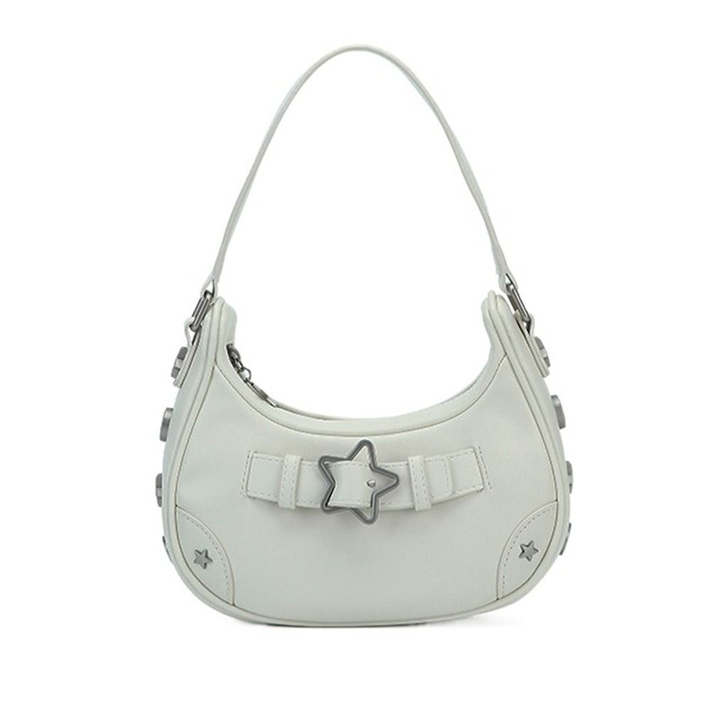 Bags Makeup Lipstick Bags Rivet Half-Moon Shape Cosmetic Bags Korean Purse Wallets Y2k Style Handbags Women Shoulder Bags Star