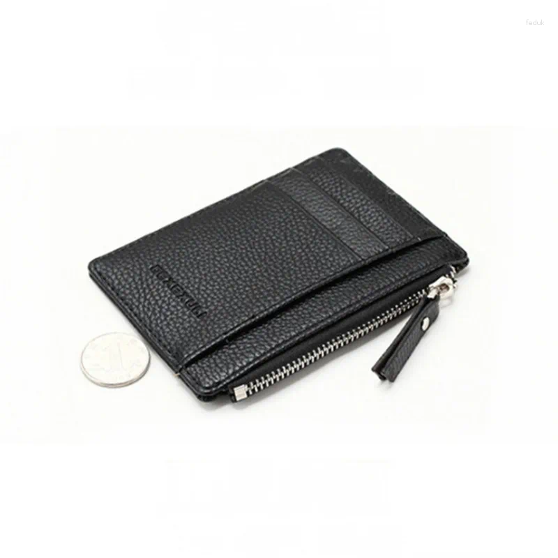Wallets Wallet Mini PU Leather Card Holders Slots Purse Small Men Women Zipper Coin Pocket Ultra Thin Cardholder