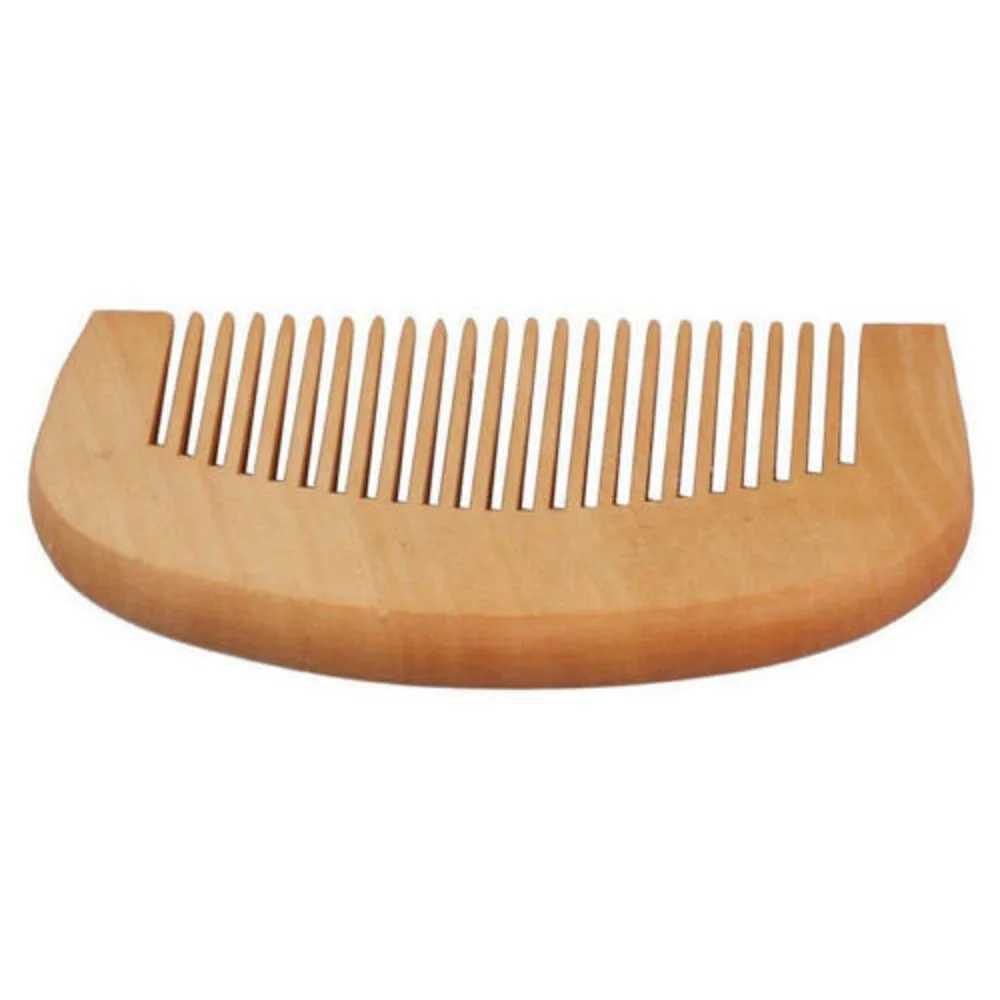 Fashionable hair carving natural peach wood comb anti-static beard comb tool W241112