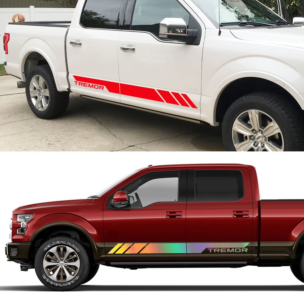 Pickup Stickers For Ford Tremor F150 F250 Car Door Side Skirt Stripes Decals Truck Graphic Vinyl Decor Cover Auto Accessories