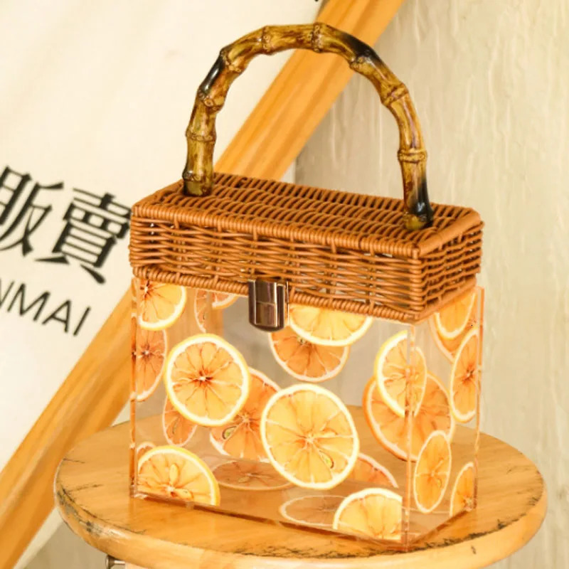 selling acrylic box wholesale PVC waterproof handbag fashionable transparent small square bag shape with hand gift box 241112