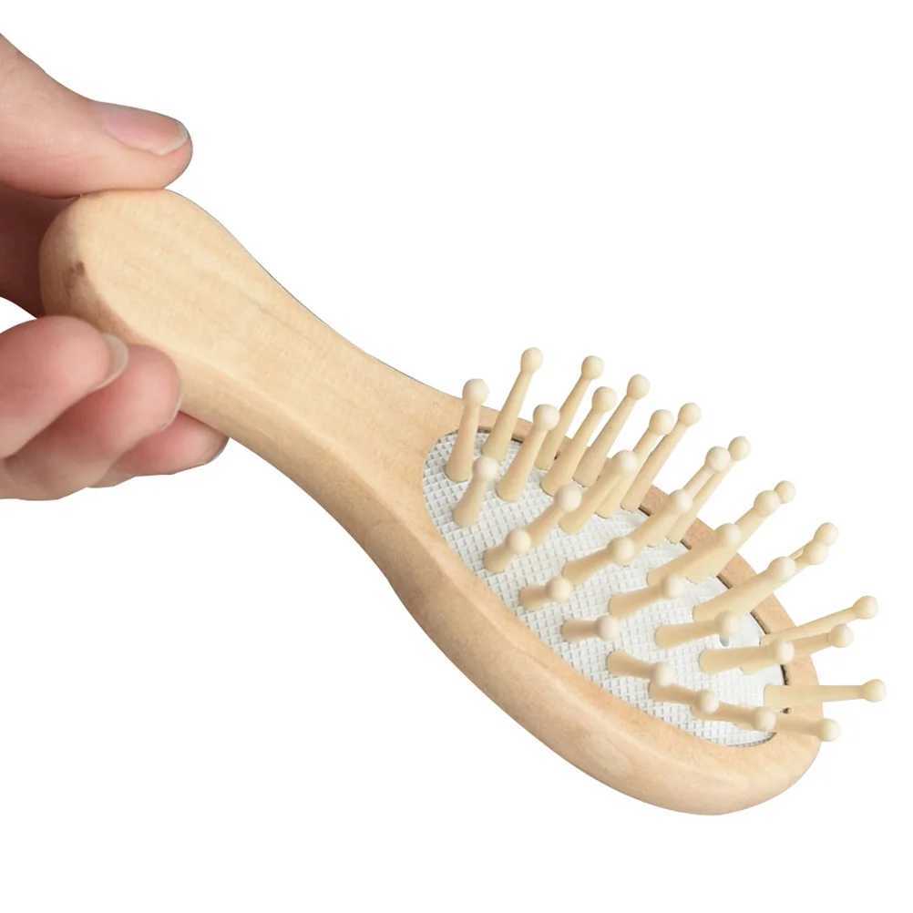 Wooden hair brush portable oval hair comb tangle free hair comb small hair comb birthday gift W241112