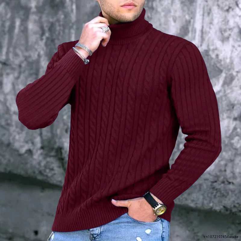 Winter Mens Turtle Neck Sweater 2022 New Knitwear Large Size Dress Casual Floral Personalized Fashion Cold Shirt W2411111