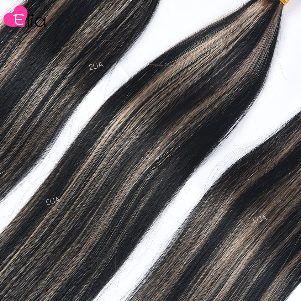 Highlight Grey Hair Bundles with Closure Straight Original Human Hair Extensions 4 Bundles Deal 4x4 5x5 Closure with Bundles 30" 1560b