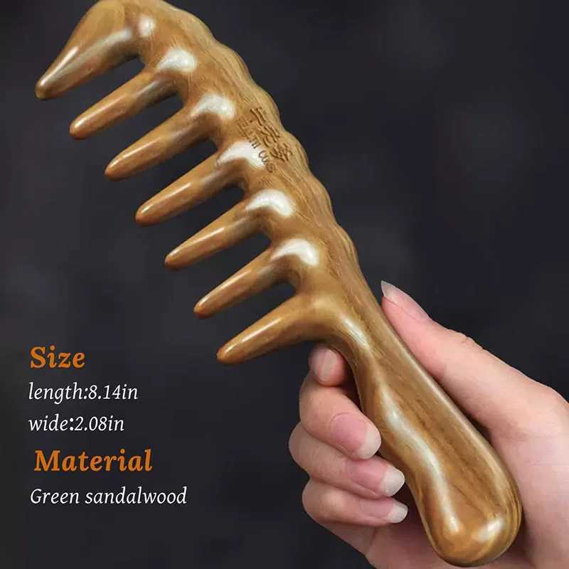 Used for curling wide tooth sandalwood hair comb anti-static natural wood for chamfering used for womens massage brush W241112
