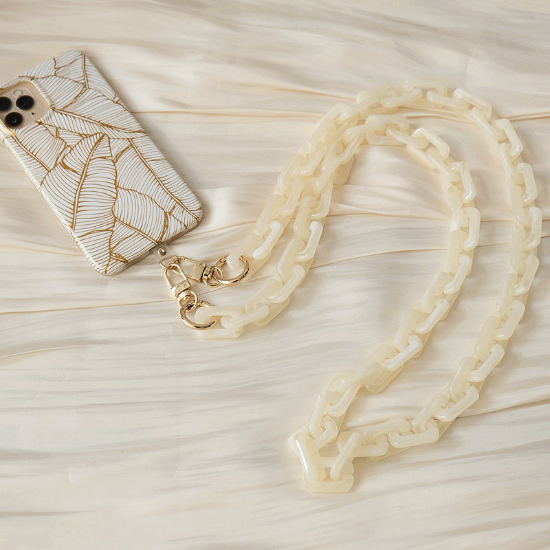 New Phone Accessory Detachable Chain Candy Crossbody Long Phone Case Chains Acrylic Shoulder Lanyard Cell Mobile Patch Strap