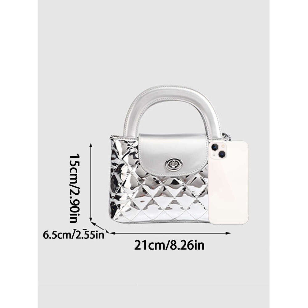 2024 new fashion niche design Dia check patent leather chain all commuter hand bill shoulder crossbody bag