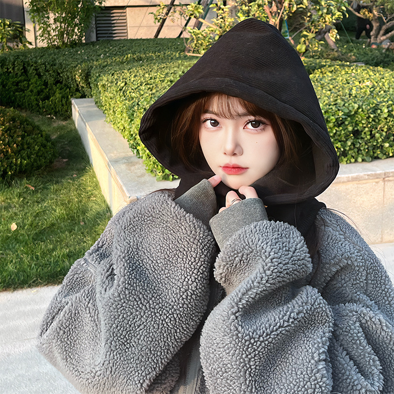 Men Women Autumn Winter Models Balaclava Cap Corduroy Padded Warm Neck Set One Hat Cycling Windproof Caps Free Shipping