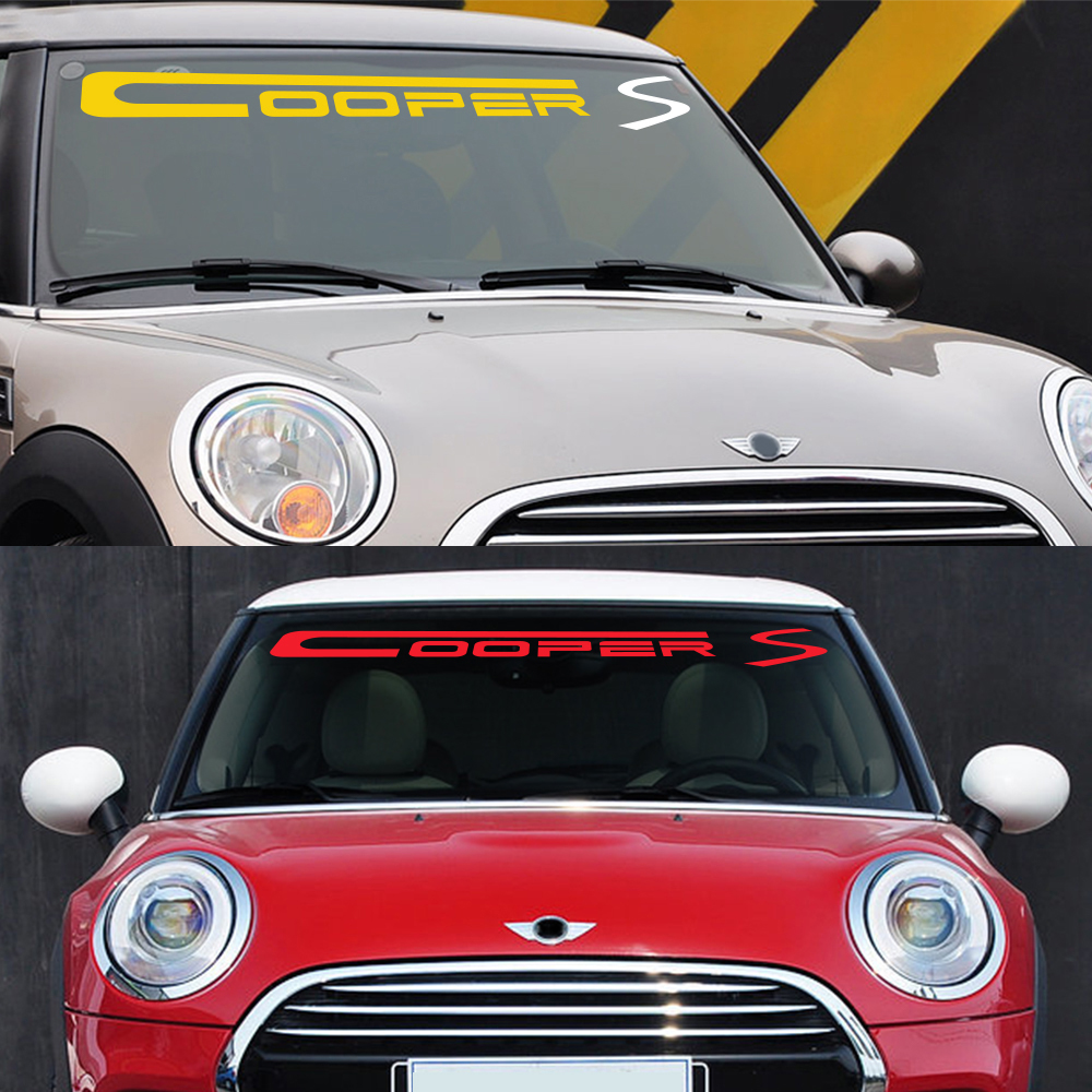 Car Windshield Stickers For MINI Cooper S JCW R50 R53 R55 R56 R60 R61 F55 F56 F60 Motor Windscreen Decal Auto Tuning Accessories