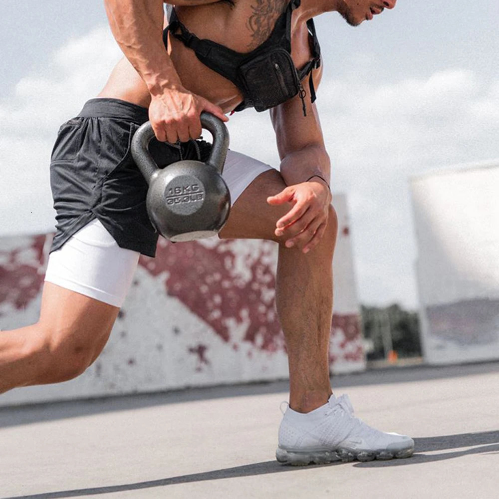 Gym Shorts Men Double-deck Workout Shorts 2 In 1 Quick Dry Workout Training Short Pants Fitness Sport Jogging Pants Running Shor 240412