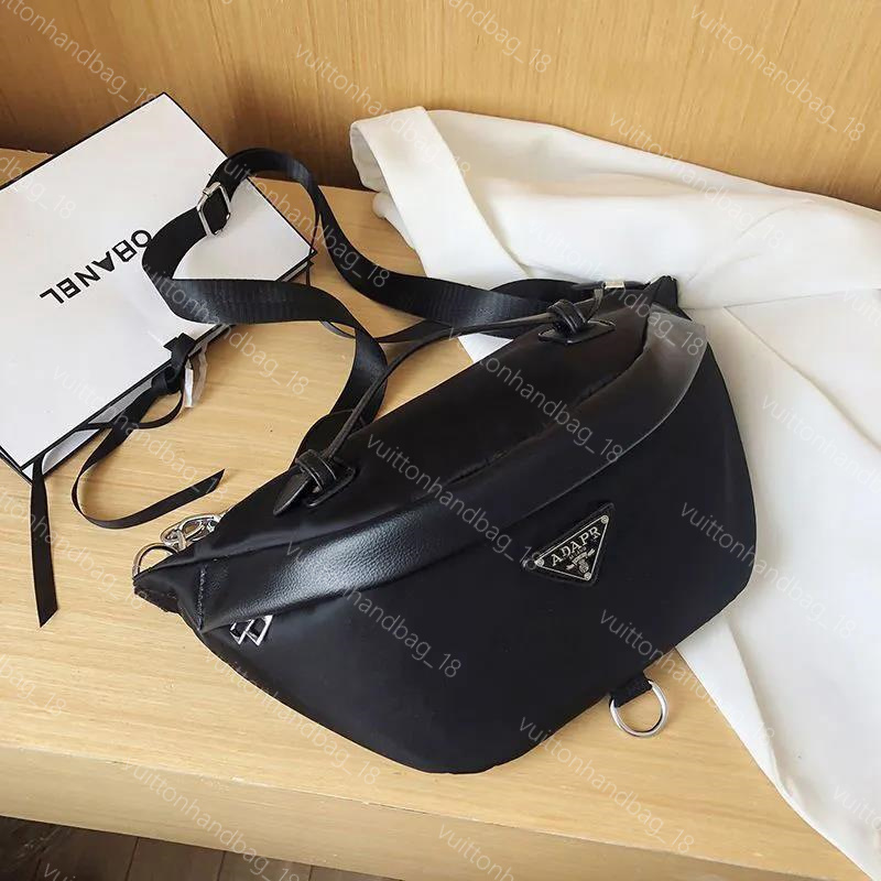 Designer- Womens Fashion Nylon Waist Bag Men Casual Belt Bags Zipper Chest Fanny Pack Mens Black Bumbag Leather Crossbody Sport Fannypacks