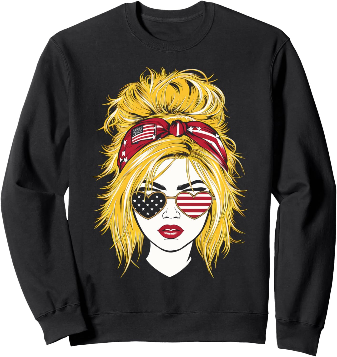 Long Sleeve Shirts for Men sweatshirt American Flag Sunglasses Retro USA Flag Patriotic 4th Of Sweatshirt T shirt Tee Streetwear Casual tops clothes