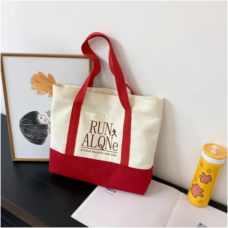 Womens Handbag Korean Fashion Shoulder Shopper Womens Canvas Retro Womens Handbag Wallet 241111