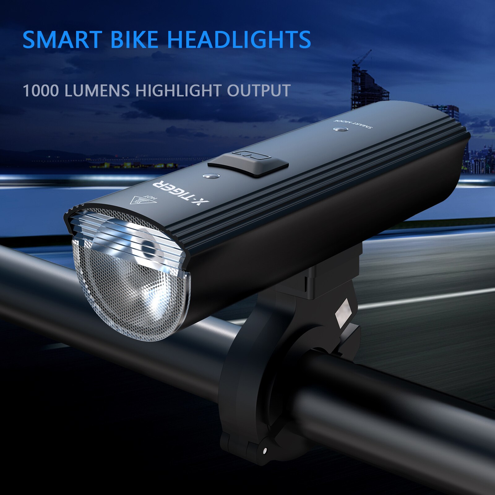 X-TIGER Bike Light Rainproof Type-C Charging LED 4500mAh MTB Front Lamp Headlight Aluminum Ultralight Flashlight Bicycle Light