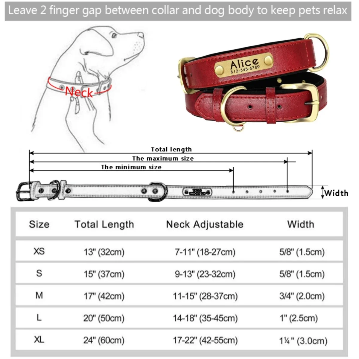 Custom Leather Dog Collar Soft Padded Dog Collars Personalized Pet ID Necklace Free Engraved Name Paw For Small Medium Dogs Pug