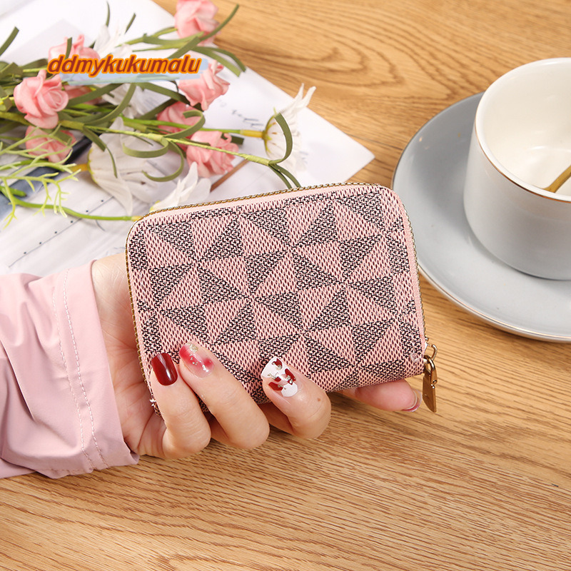 Fashionable Small Women's ID Card Cover Zero Wallet One piece Zipper Bag #4 ddmykukumalu