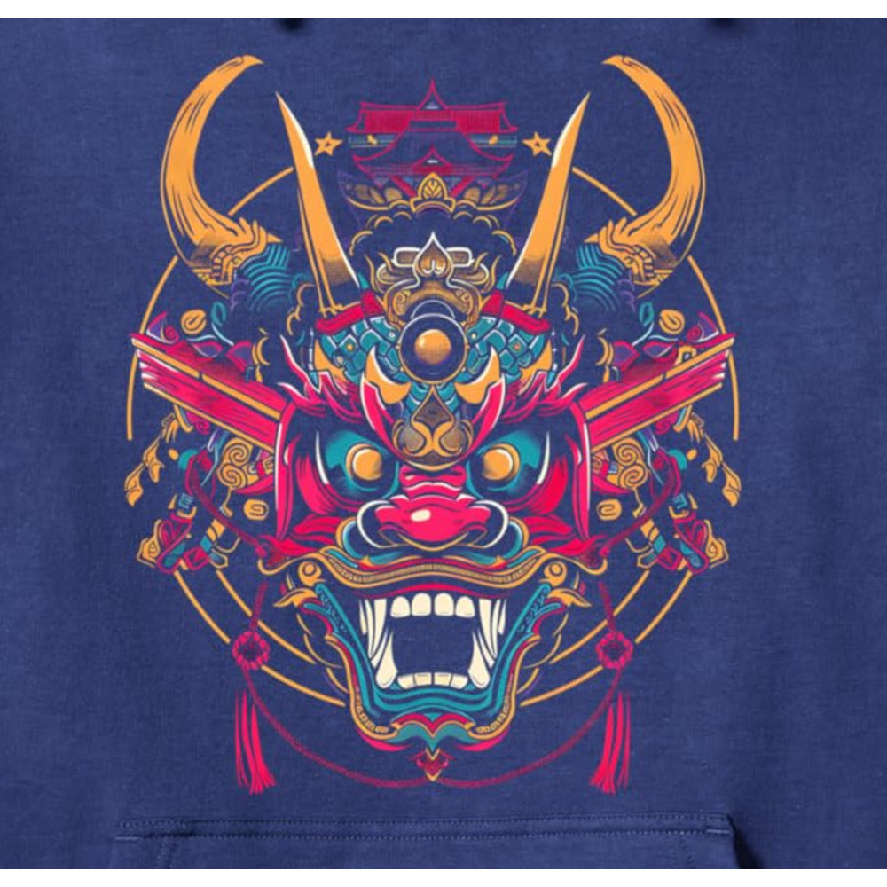 Hoodie for Mens Womens Samurai Japanese Warrior Mask Temple Art Graphic Tees Pullover Hoodie Graphic Hoodies sweatshirt