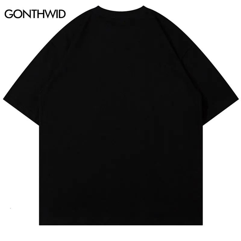 Men Oversized T Shirt Star Splicing Harajuku Streetwear Tshirts Man Fashion Casual Loose Cotton Hip Hop Y2K T-shirt Tops 240409