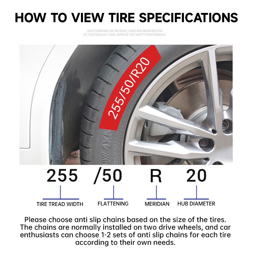 Car Anti-skid SUV General Purpose Mud Tires Winter Universal Non-slip Thickened Widened Wheel Snow Chain