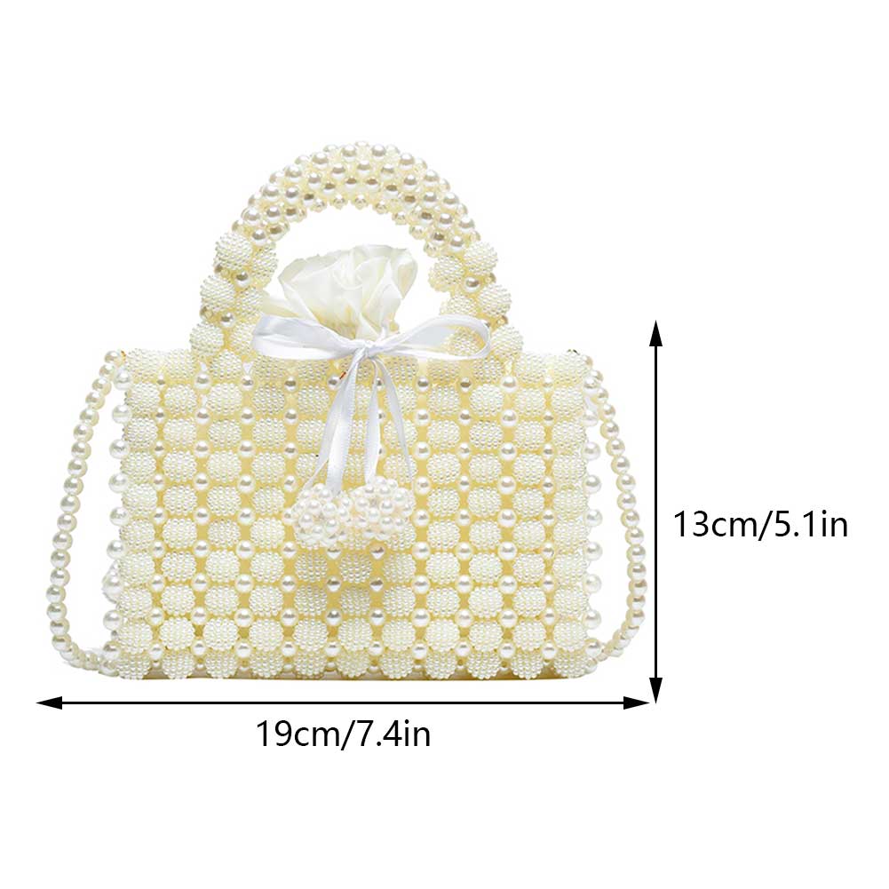 2023 New Korean Handmade Beaded Pearl Bag Woven Small Coin Phone Purses Shoulder Bag Female Evening Clutch Crossbody Tote Bags