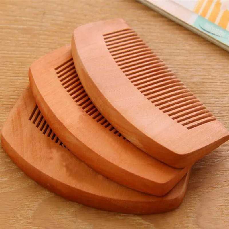 Pcs natural peach wood comb closed teeth anti-static head massage beard and hair care wooden tools beauty accessories W241112