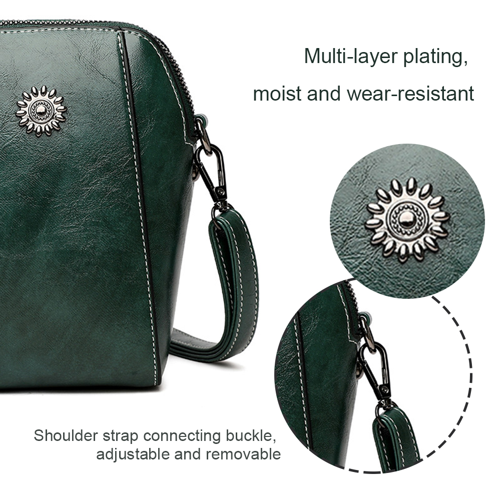 Women Leather Shoulder Bag Solid Color PU Crossbody Bag Waterproof Scratch-Resistant Versatile Zipper Crossbody Wallet Phone Bag