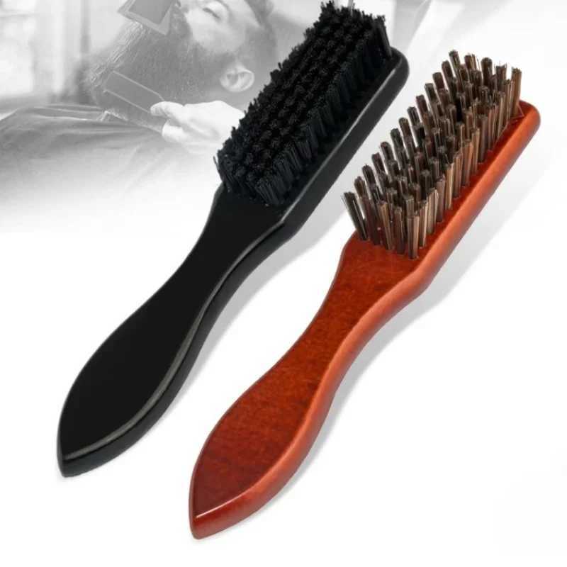PC cleaning brush hairdressing brush beard brush wooden handle anti-static barber hair comb mens shaving tool W241112
