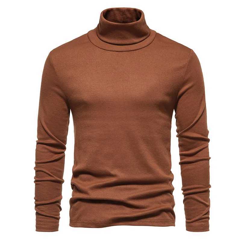 Mens purple collar sweater autumn winter long sleeved warm casual basic top slim fit warm hem mens 2 colors W2411111