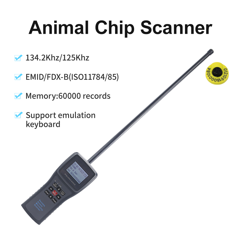 134.2Khz FDX-B Animal Ear Tag Tracking Scanner Animal Microchip Reader for Fish, Cattle and Sheep Livestock Tracking