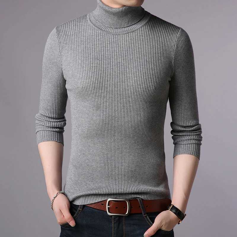 Hot 2023 new winter mens black turtle neck ultra-thin fit winter floral mens solid color knitted sweater mens W2411111