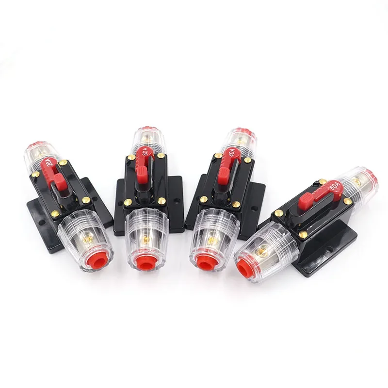 12V - 48V Car Truck Circuit Breaker Self-recovery 20A 30A 40A 50A 60A 80A 100A 125A 150A Auto Audio Fuse Holder Power Insurance