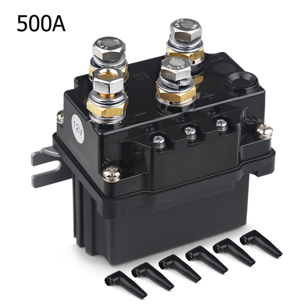DC 12V 500A Contactor Rocker Switch 5500lb-12000lb Winch Control Solenoid Relay For ATV UTV 4WD Winches