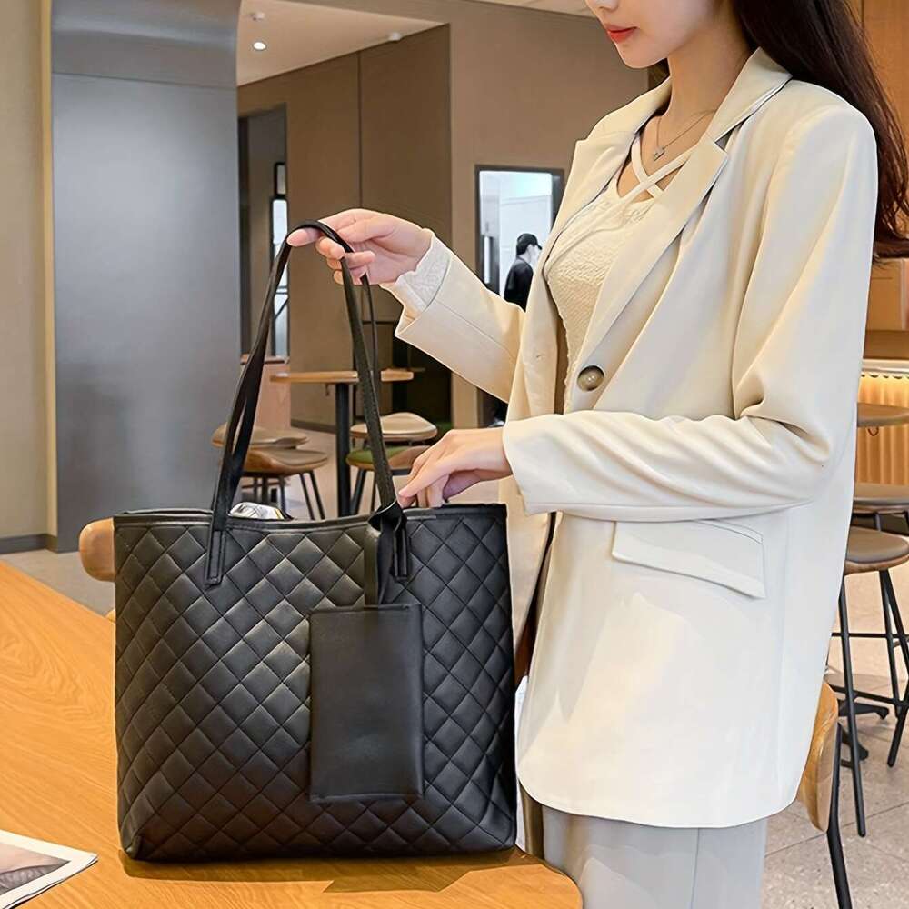Tote women's dia lattice shoulder wholesale large capacity son and mother two-piece set bag texture handbag