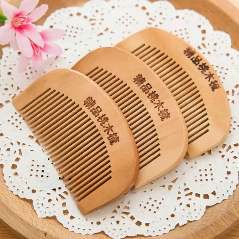 High quality natural peach wood hair comb anti-static handmade fine tooth comb massage hair comb hair styling hair care tool W241112
