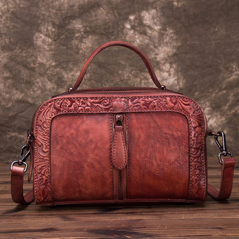 GAGACIA Women's Shoulder Bag Retro Genuine Leather Handbag Ladies Eming Wallets For Women Messenger Bags Designer New