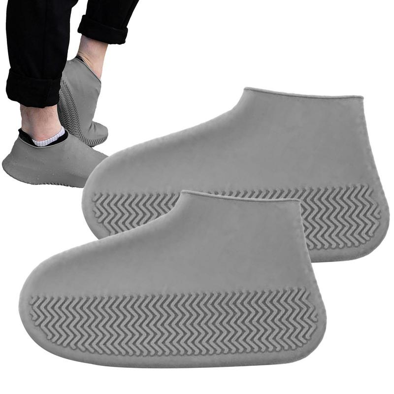 NEW 1 Pair Waterproof Non-slip Silicone Shoe Elastic Wear-resistant Unisex Rain Boots For Outdoor Rainy Day Reusable Shoe Cover 69ca0