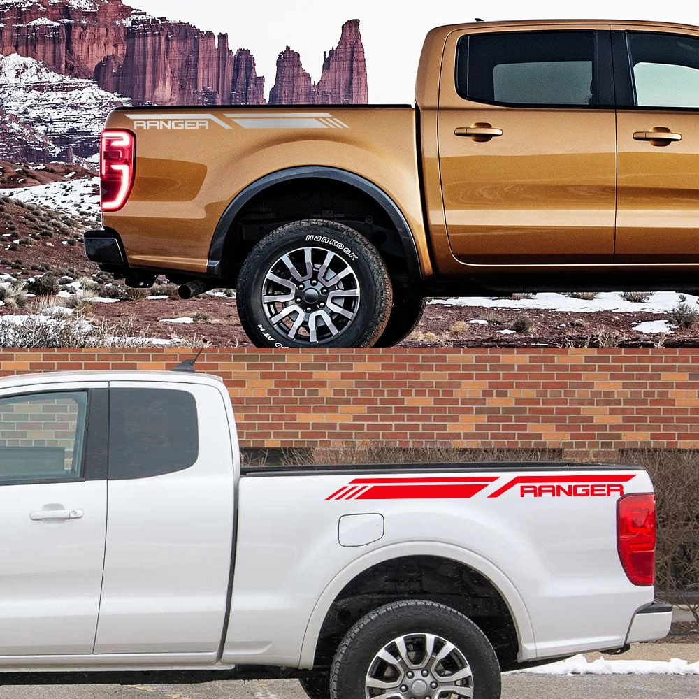 Pickup Side Sticker For Ford Ranger Raptor T6 XLT T8 T7 Car Stripes Style Decor Decal Truck Vinyl Cover Auto Tuning Accessories