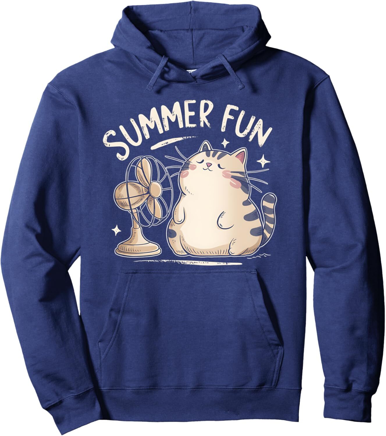 Hoodie for Mens Womens Summer Cat With Fan Graphic Tees Pullover Hoodie Graphic Hoodies sweatshirt